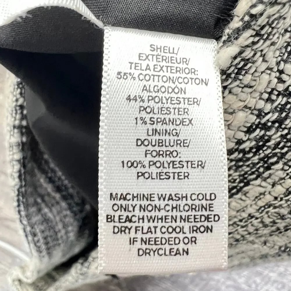 Loft black and white tweed A-line skirt with zipper accent size 2 B182